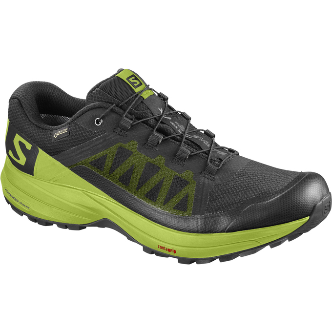 Salomon Singapore Mens Trail Running Shoes - XA ELEVATE GTX® Black/Dark Green | 13908-RXHP